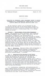 Executive Order developing an integrated Global Engagement Center
